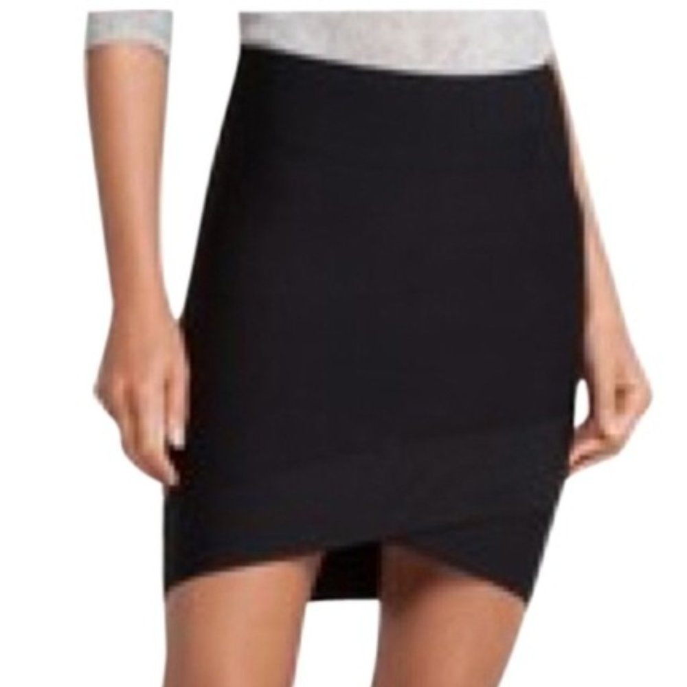 BCBG MaxAzria crossover bandage mini skirt